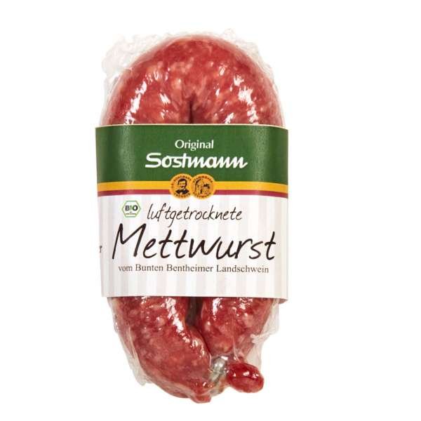 Luftgetrocknete Mettwurst vom Bunten Bentheimer Schwein